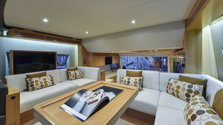 majesty luxury yacht inside plush sofa, table