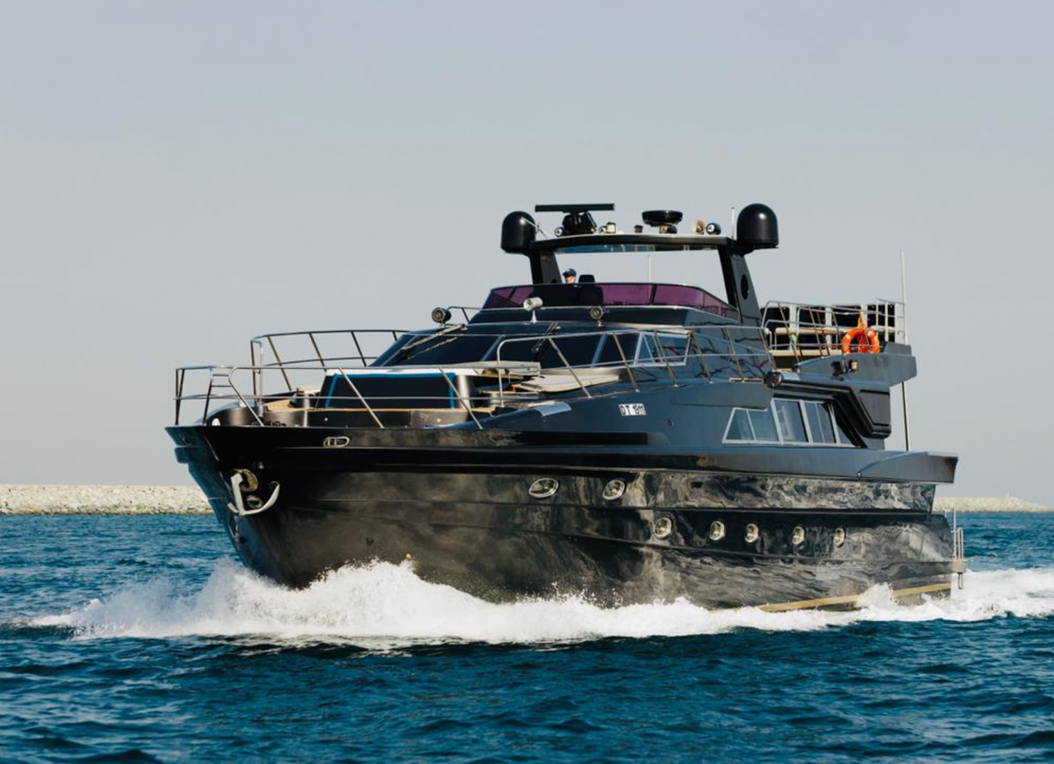 black color predator yacht charter in Dubai
