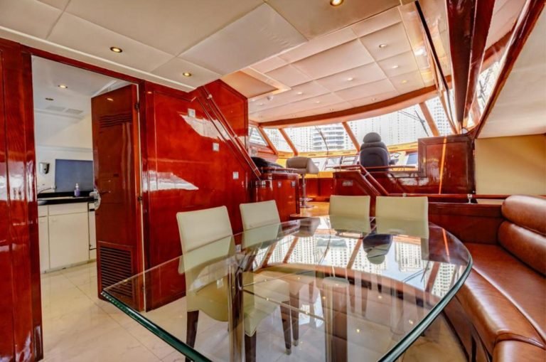 predator yacht charter in dubai inside photo
