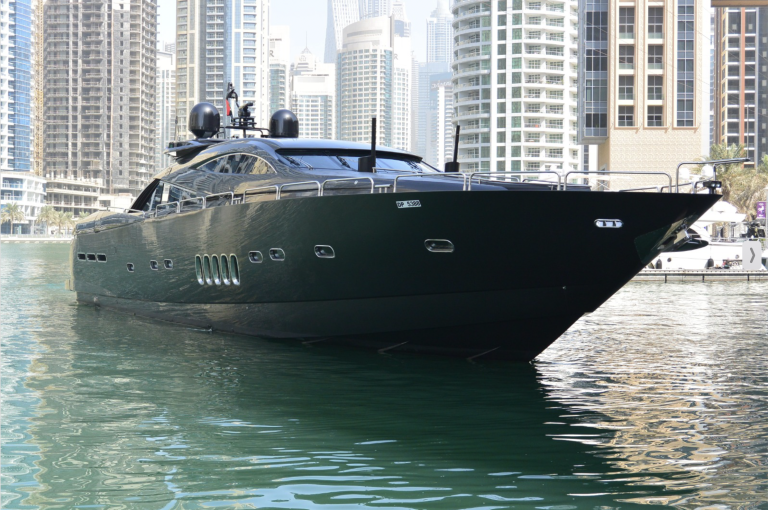 black color black diamond yacht rental in dubai