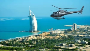 helicopter ride around burj al arab in dubai - a luxury things to do in dubai for couples